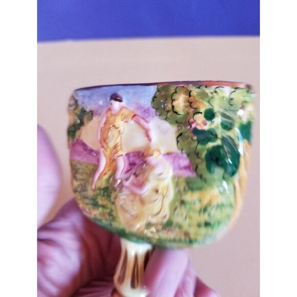 Bing Co FBS Vase Bottle France ? Ferdinand footed Dancing antique hand painted - Picture 8 of 11